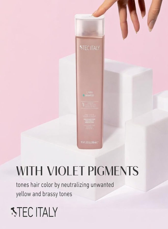 Tec Italy Lumina Shampoo 300 ml – Toning Shampoo for Natural Gray & White Hair, Neutralizes Yellow Tones, Enhances Silver Brightness, Professional Color Care - Image 5