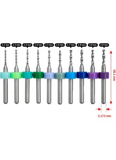 TOMAX 04101120 Micro Drill Bit Set 1.1 - 2.0 mm (10 Pieces)  - Image 2