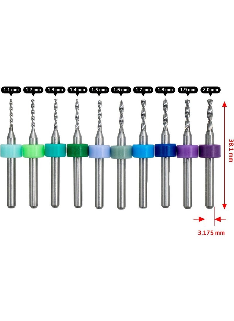 TOMAX 04101120 Micro Drill Bit Set 1.1 - 2.0 mm (10 Pieces)  - Image 2