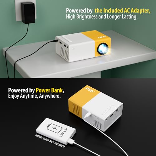 PVO Mini Projector Portable For Cartoon, Outdoor Video Projectors, LED Pico Movie-Projector for Home Theater, Kids Gift, Video Can Be Easily Mirrored Directly to The Projector Via Data Cable - Image 3