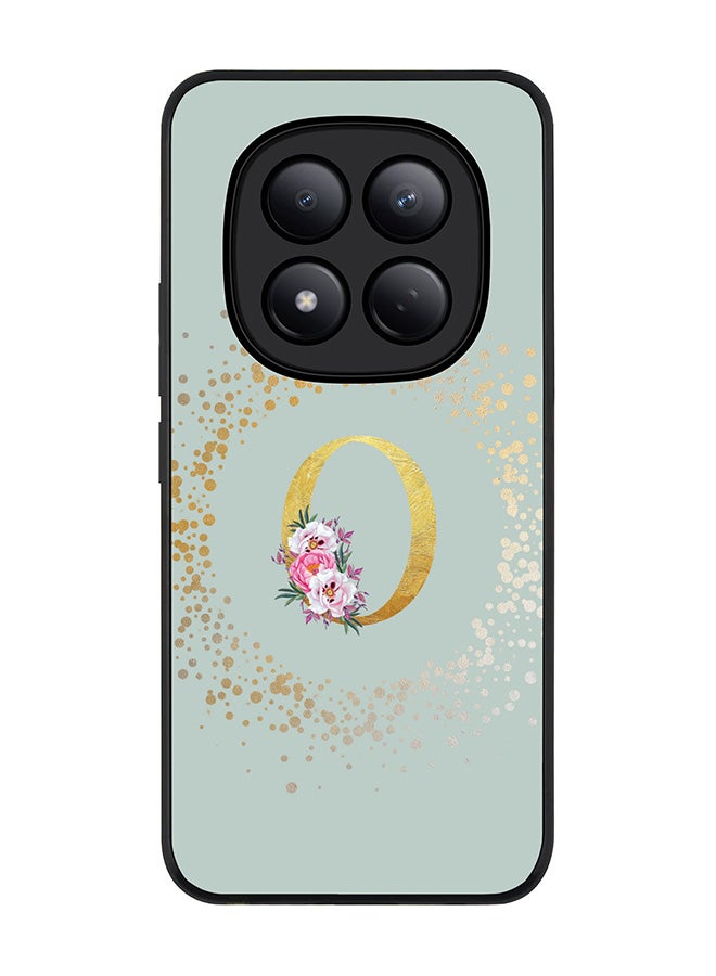 For Xiaomi Redmi Note 15 Pro 4G Case,Slim fit Camera Protection, Shockproof Thin Phone cover  - Custom Monogram Floral - O  (Light Grey )