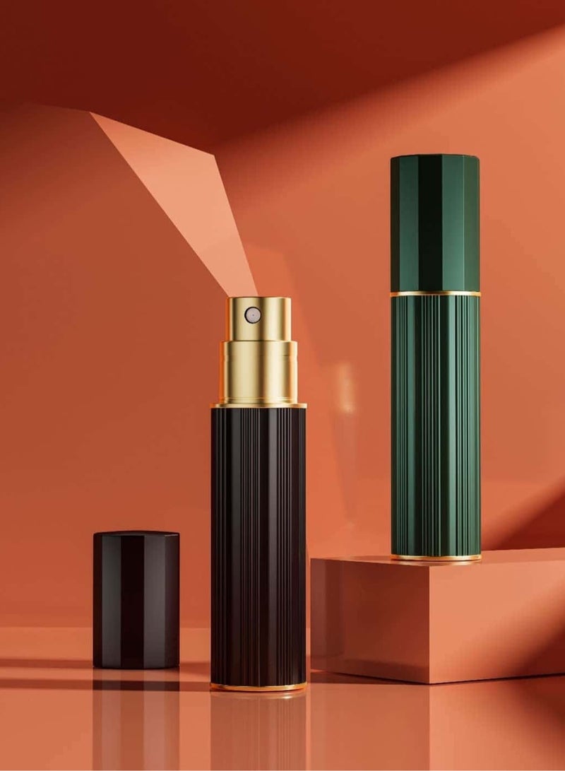 أنمي 2 قطعة زجاجة عطر للسفر إعادة تعبئة عطر 5 مل، عبوة سفلية (أسود + أخضر) - Image 2