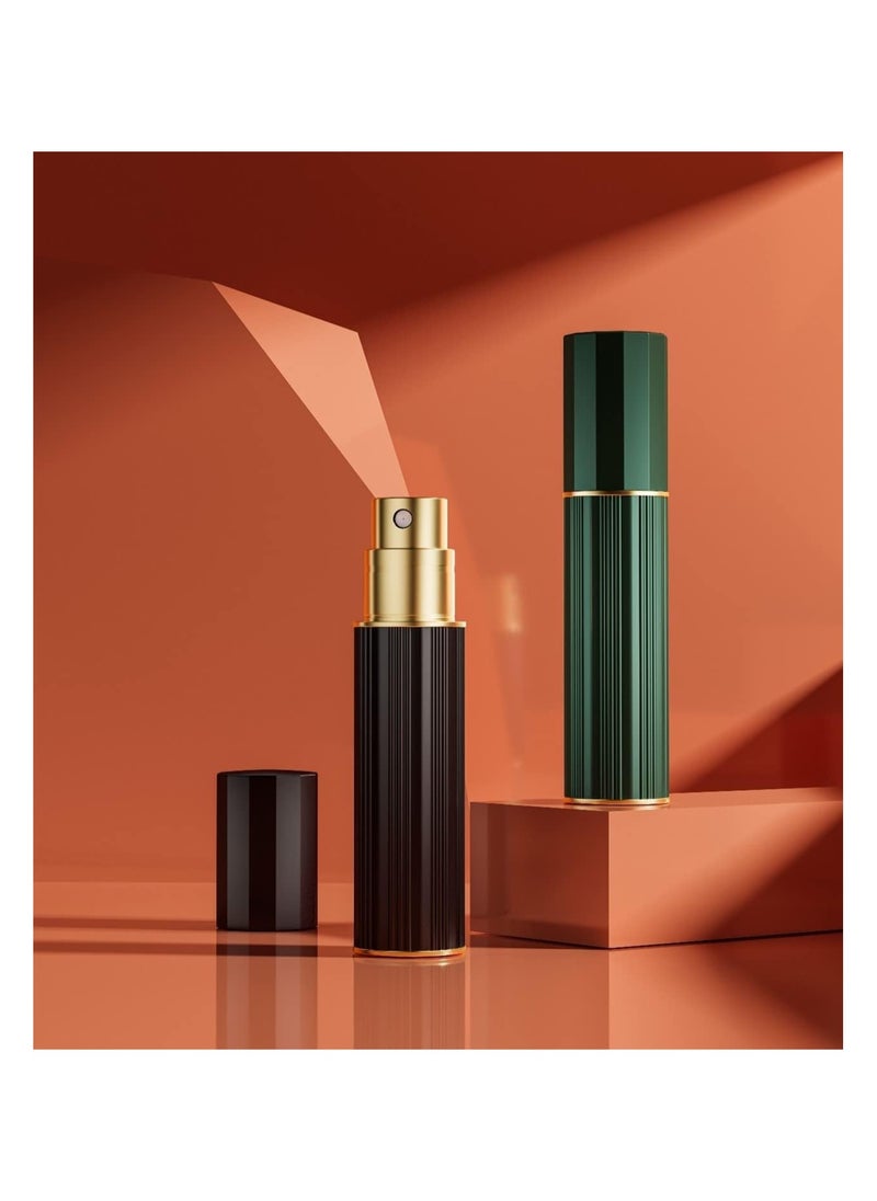 2 PCS Travel Perfume refill bottle 5ML, Bottom Refill (Black+Green)