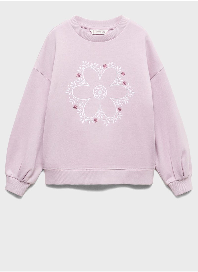 MANGO - Kids Embroidered Sweatshirt - Image 1