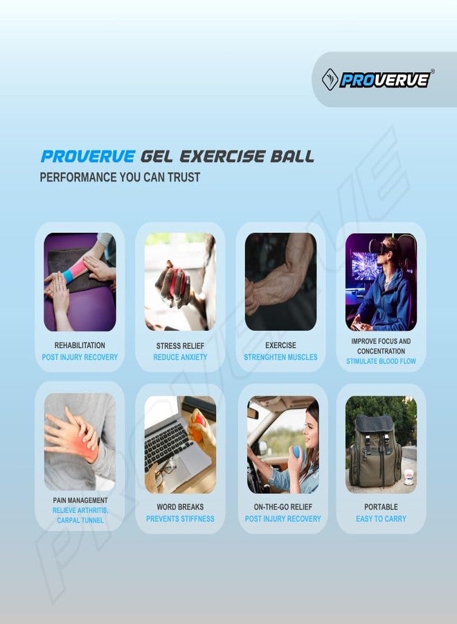 Proverve Gel Exercise Ball for Hand & Finger Therapy | Physio Stress Relief Ball | Finger Exerciser for Physiotherapy, Grip Strength & Pain Relief | Hand Therapy Equipment for Adults & Kids (Large) - Image 5