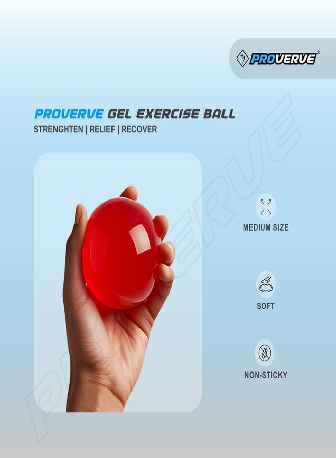 Proverve Gel Exercise Ball for Hand & Finger Therapy | Physio Stress Relief Ball | Finger Exerciser for Physiotherapy, Grip Strength & Pain Relief | Hand Therapy Equipment for Adults & Kids (Large) - Image 2