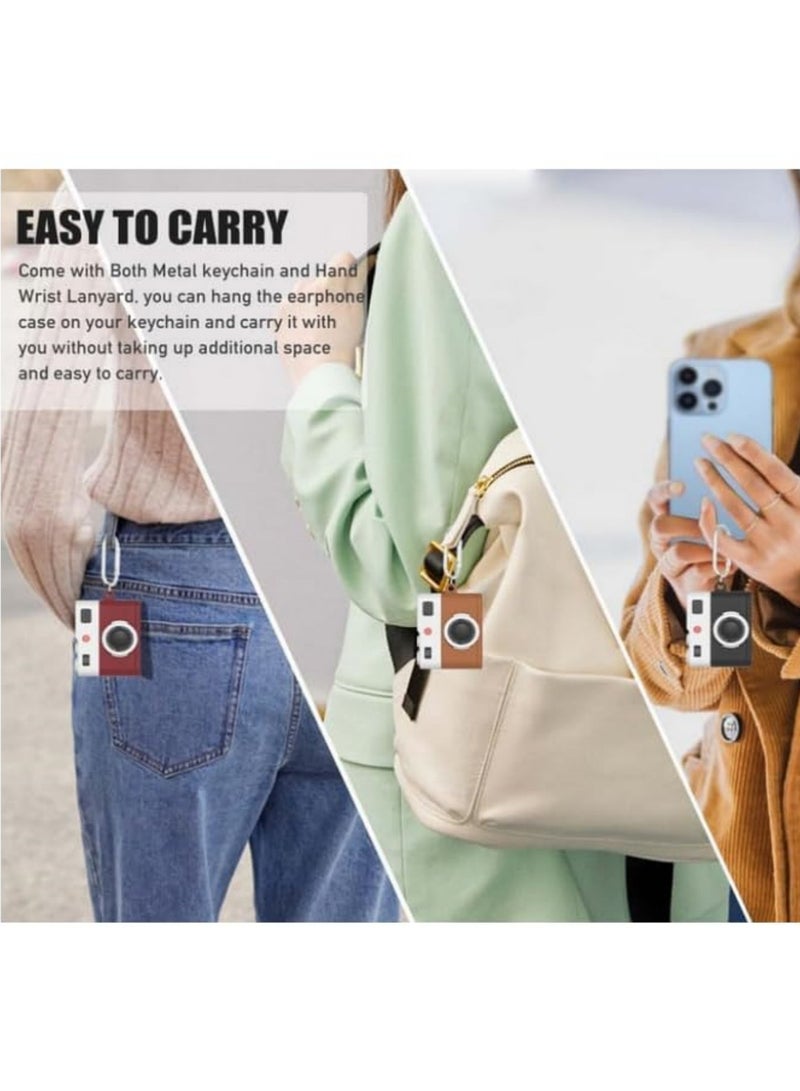 1 قطعة غطاء سيليكون ناعم جديد بتصميم كاميرا رجعي لـ Apple AirPods 4 - واقي سماعات لـ AirPods الجيل الرابع مضاد للصدمات وأنيق باللون الأخضر - Image 3