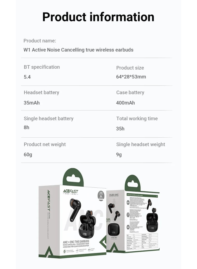 ACEFAST ANC +ENC TWS EARBUDS W2 - Image 1