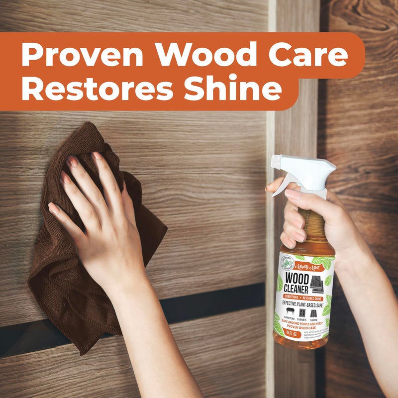 Mighty Mint Wood Cleaner and Conditioner, Non-Toxic, Spray Cleans and Renews Wood, Natural Peppermint Scent, 16oz - Image 3