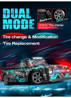 Harvestoy Harvestoy 1:16 RC Drift Car, 25KM/H 4WD High Speed Remote Control Cars for Kids, with LED Lights, Two Batteries, Extra Tires, Drift RC Cars for Adults  - Image 3
