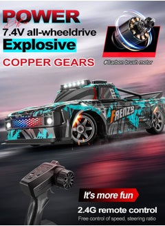 Harvestoy Harvestoy 1:16 RC Drift Car, 25KM/H 4WD High Speed Remote Control Cars for Kids, with LED Lights, Two Batteries, Extra Tires, Drift RC Cars for Adults  - Image 5