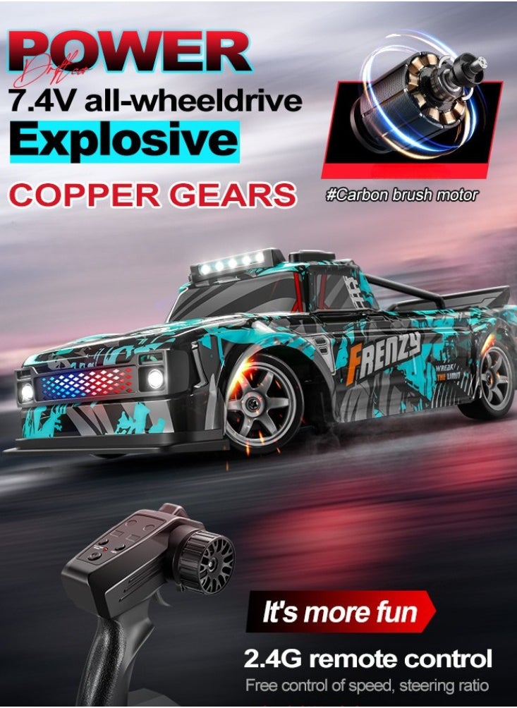 Harvestoy Harvestoy 1:16 RC Drift Car, 25KM/H 4WD High Speed Remote Control Cars for Kids, with LED Lights, Two Batteries, Extra Tires, Drift RC Cars for Adults  - Image 5