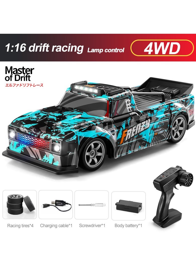 Harvestoy Harvestoy 1:16 RC Drift Car, 25KM/H 4WD High Speed Remote Control Cars for Kids, with LED Lights, Two Batteries, Extra Tires, Drift RC Cars for Adults  - Image 1