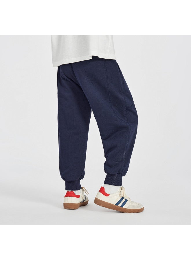 Pants, Spring And Autumn Children's Campus Running Tapered Knit Pants, Mid-to-large Kids Curved Panel Sports Joggers Trendy - Image 5