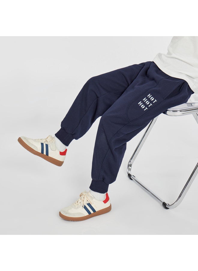 Pants, Spring And Autumn Children's Campus Running Tapered Knit Pants, Mid-to-large Kids Curved Panel Sports Joggers Trendy - Image 4
