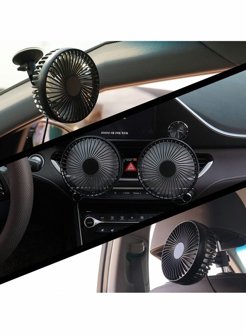 Loquat Cooling Car Fan, Baby Pet Car Seat Rear Seat Headrest Window fan, USB Plug for Car/Vehicle - Image 2