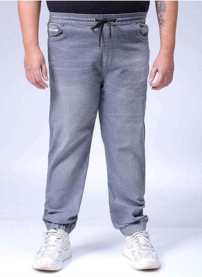 HARDSODA Men Plus Size Slim Fit Solid Mid-Rise Stretchable Denim Joggers  - Image 1