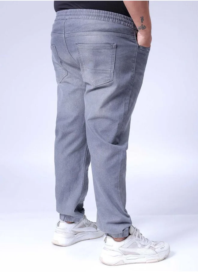 HARDSODA Men Plus Size Slim Fit Solid Mid-Rise Stretchable Denim Joggers