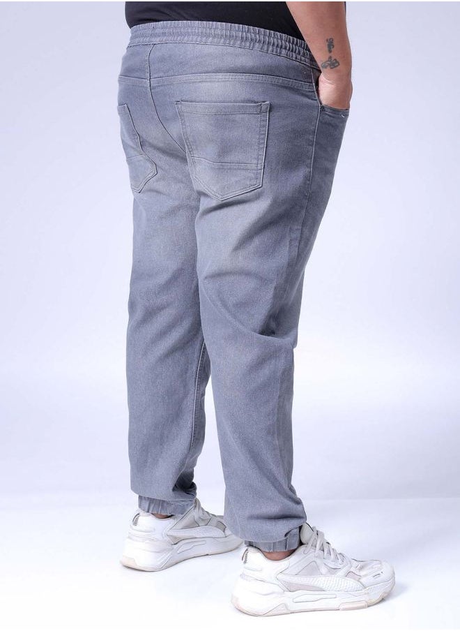 HARDSODA Men Plus Size Slim Fit Solid Mid-Rise Stretchable Denim Joggers  - Image 2