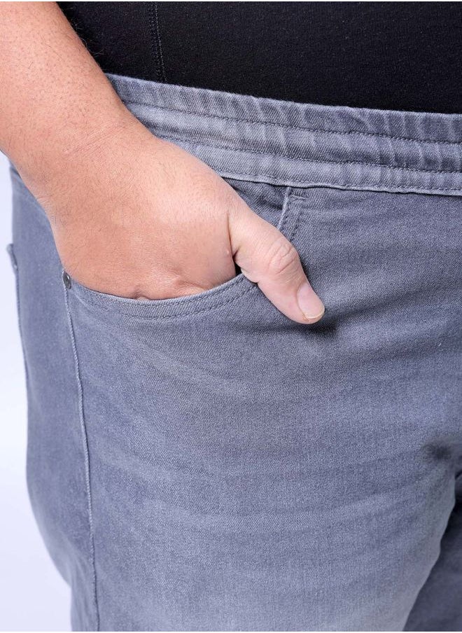 HARDSODA - Men Plus Size Slim Fit Solid Mid-Rise Stretchable Denim Joggers - Image 1