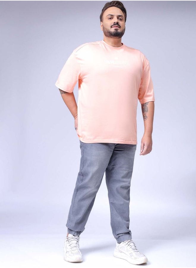 HARDSODA - Men Plus Size Slim Fit Solid Mid-Rise Stretchable Denim Joggers - Image 1