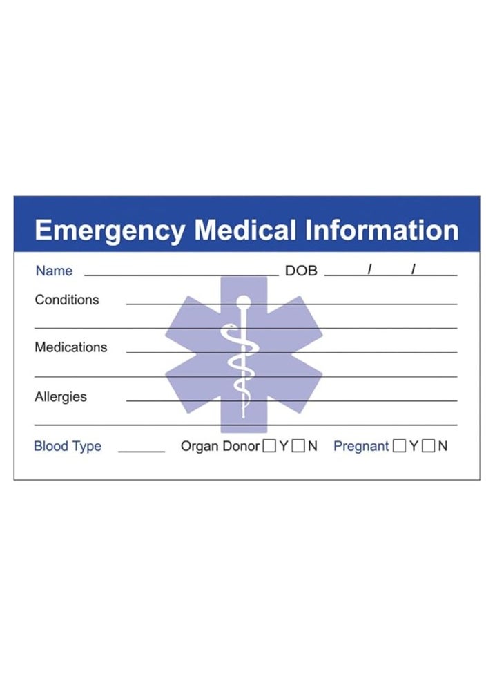 PRINTSHOP4ME Emergency Medical Information Card 350 GSM-Easily Accessible Medical Info For Emergencies-Double-Sided Design,Clear Sections For Medications,Allergies And Personal Info  - Image 3