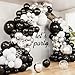 Haolongfa Black and Silver Balloons Garland Arch Kit135 Pcs Graduation Balloons KitMetallic Silver Black White and Confetti Balloons for Graduation DecorBirthdayRetirementWedding Anniversary Supplie - Image 3