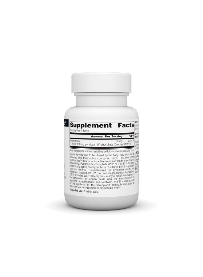 Source Naturals سورس ناتشورالز ب-6 المساعد، ب-5´-ب (بيريدوكسال-5´-فوسفات) يعزز نظام عصبي صحي* - 100 ملغ 60 قرص - Image 2