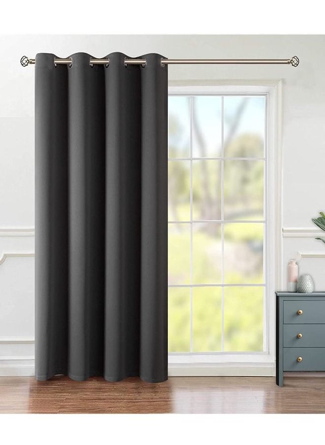 Arabest - Room Divider Curtain Grommet Thermal Insulated Blackout Curtains for Bedroom Living Room Grey 140x243cm - Image 1