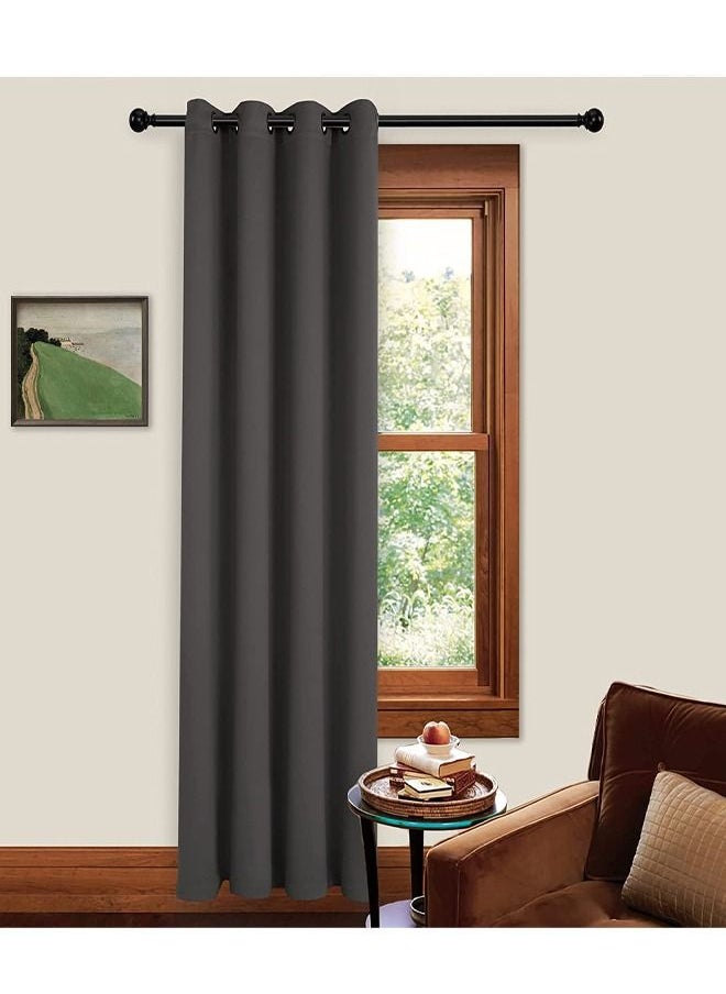 Arabest - Room Divider Curtain Grommet Thermal Insulated Blackout Curtains for Bedroom Living Room Grey 140x243cm - Image 1