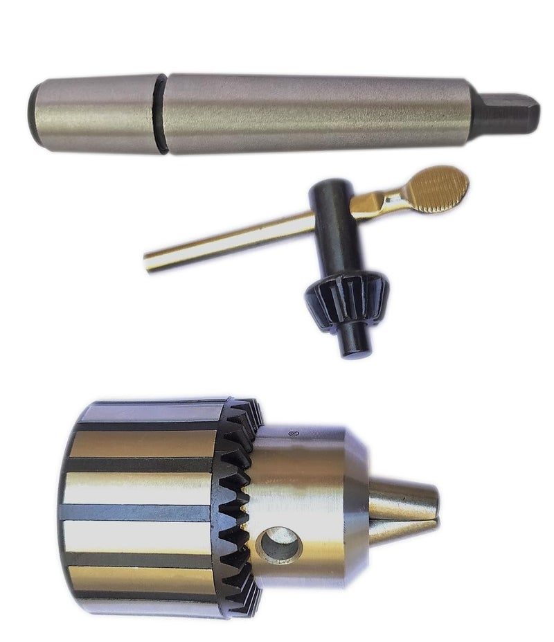 Inditrust High Precision Industrial 1-13 mm Taper Heavy Drill Chuck with Key and Arbor MT2 Shank for Bench Drill, Milling, Lathe Machine (Silver) - Image 3