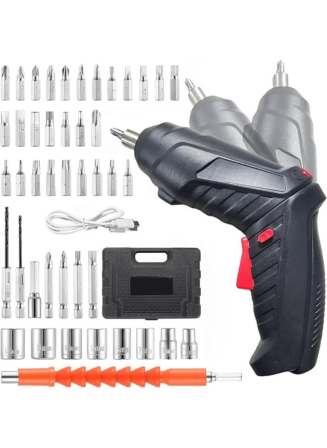 erorex - 47 In 1 Electric Screwdriver Cordless Drill Screwdriver Bits Set Rechargeable 3.6V Li Ion 3.5N·M Max Torque Electric Rotatable Drill Screwdriver For Home Improvement Diy Project - Image 1