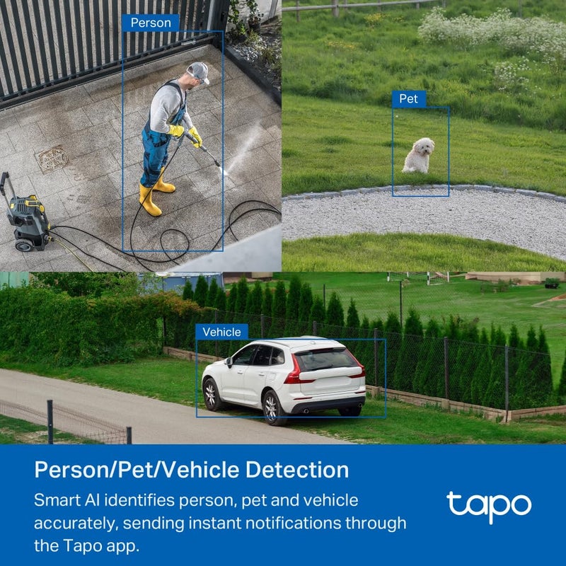 Tapo 3K 5MP Outdoor Pan/Tilt Security Wi-Fi Camera â€“ 360Â° View, Free Person/Vehicle Detection, Starlight Color Night Vision, IP66, Sound and Light Alarm, Works w/Alexa and Google Home, VistaCam 360Â° - Image 5