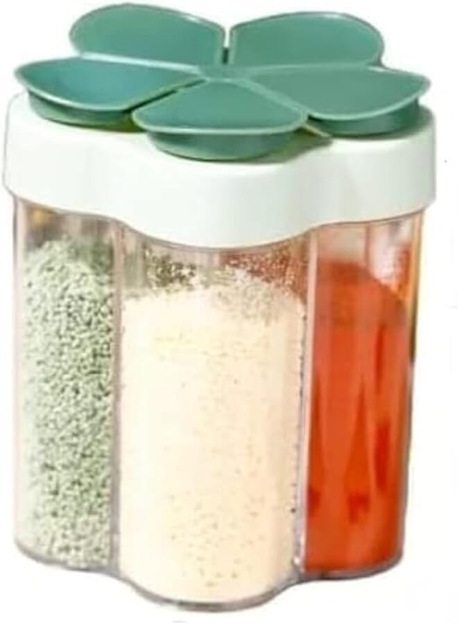 Generic 4-in-1 Clear Spice Jar with Moisture-proof Lid, Minimalist Style, 11 x 9cm