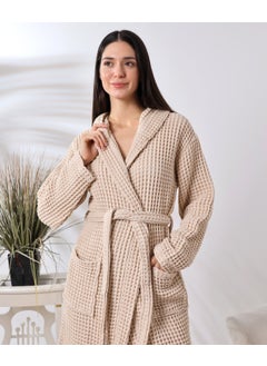 Destiny Hometex Unisex Hooded Organic Cotton Waffle Bathrobe  - Image 4