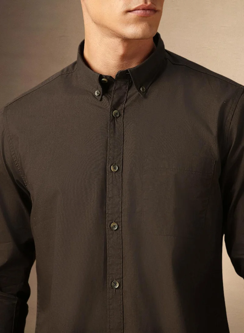 دينيس لينغو Brown Shirt For Men