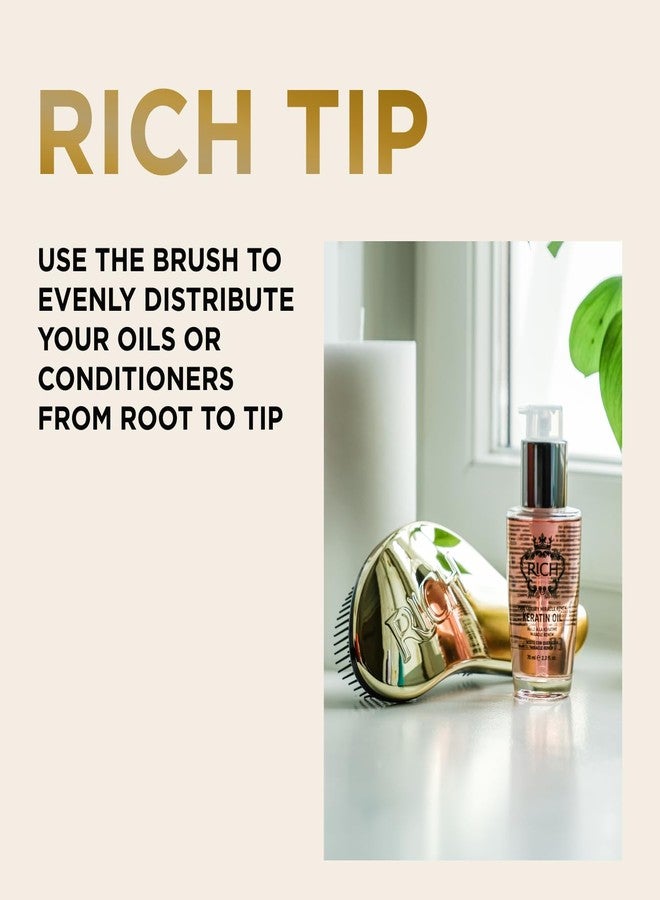 RICH Hair Care Silver Glamour Satin Touch Detangling Brush- Dry and Wet Hair Brush Detangler for All Hair Types - Keeps Hair Smooth, Anti-static, Reduces Frizz for Men, Women & Kids - Image 4