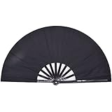 Amajiji Amajiji Large Folding Fan, Chinease/Japanese Folding Nylon-Cloth Hand Fan, Women Hand Folding Fans Hand Fan Gift fan  - Image 1