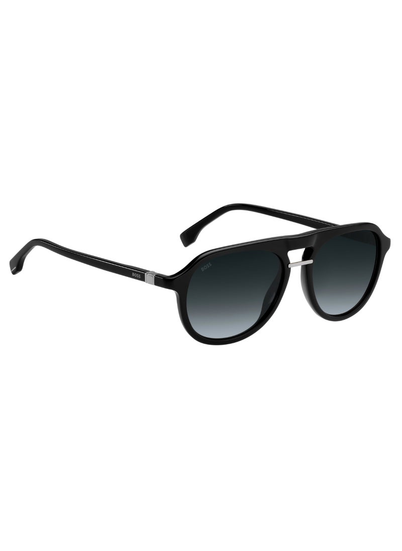 HUGO BOSS Men's Uv Protection Round Shape Metal Sunglasses Boss 1435/S Grey 45 - Lens Size: 45 Mm - Black  - Image 2
