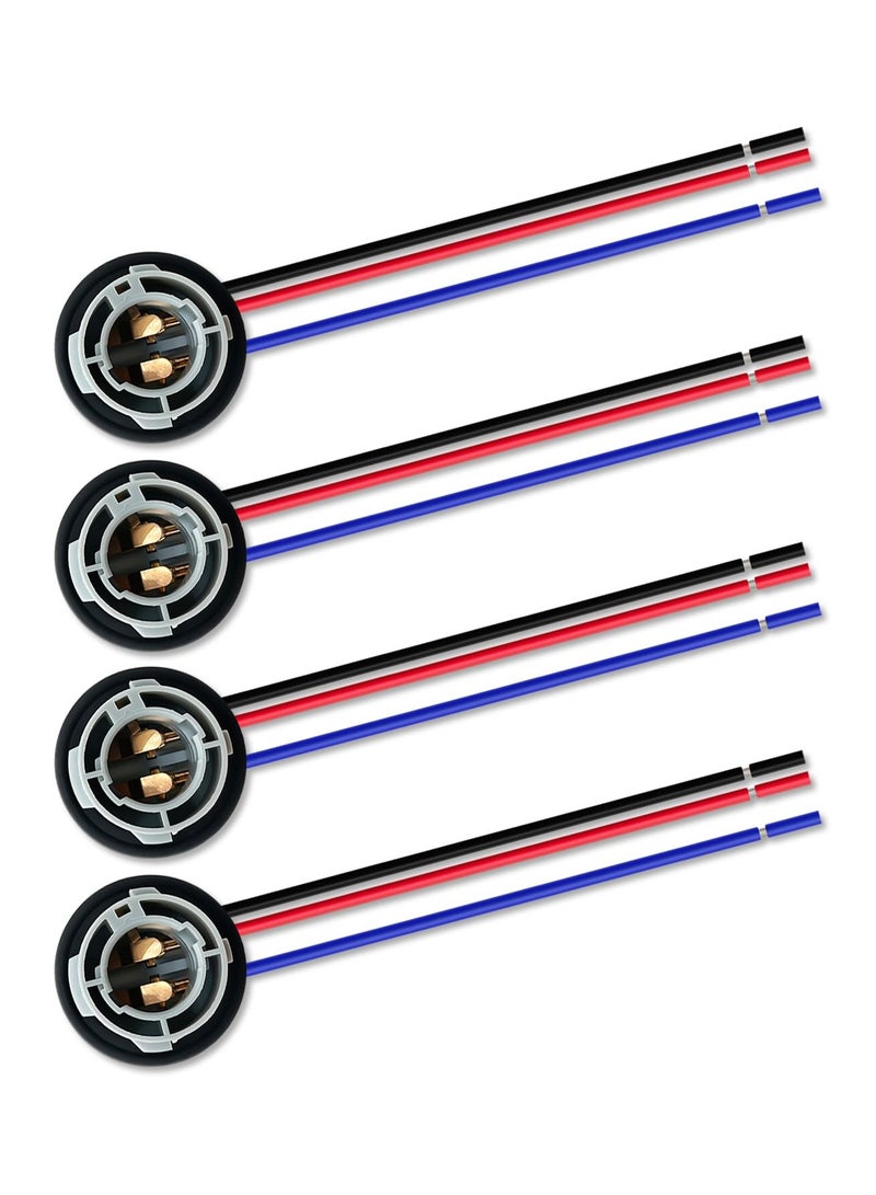 Zikra 4 PCS 1157 LED Bulbs Socket Holder Auto Car Plastic Waterproof Turn Signal Tail Stop Rear Brake Light Base Harness Plugs Connectors Pre-wired Wiring Sockets " - Image 1