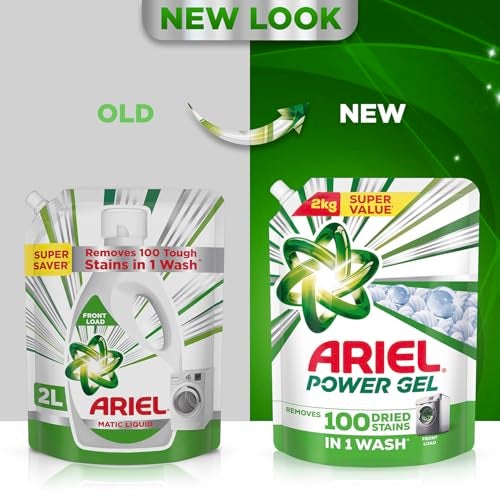 Ariel Power Gel Liquid Detergent for Front Load – 2Kg | Removes 100 Dried Stains in 1 Wash | Faster Dissolving | Long-Lasting Fragrance | Color Protection | At the price of Powders - Image 2