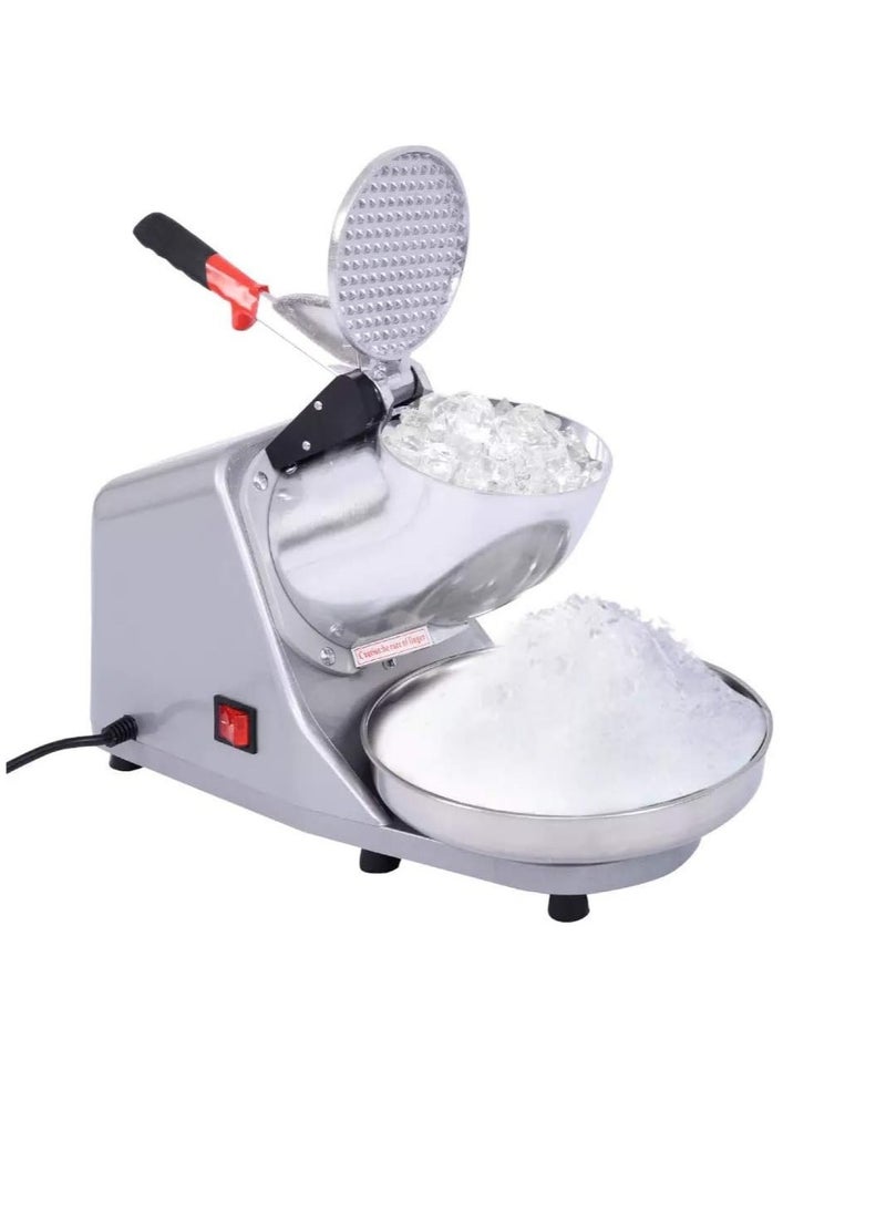 LETWOO LETWOO Double Blade Electric Ice Shaver Crusher Machine Stainless Steel Snow Cone Maker for Ice Cream Cold Drinks, Fruit Dessert and Cocktail 65Kg Per Hour  - Image 1