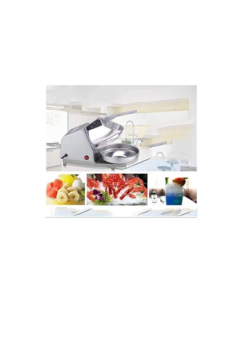 LETWOO LETWOO Double Blade Electric Ice Shaver Crusher Machine Stainless Steel Snow Cone Maker for Ice Cream Cold Drinks, Fruit Dessert and Cocktail 65Kg Per Hour  - Image 3