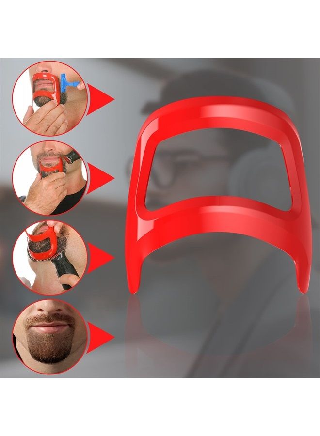 Linkidea 4 Pcs Beard Shaping Tool, Beard Shaping Haircut Tool Kit for Men Hairline Neckline & Beard Grooming Styling Beard Trimming Tools (Red) - Image 5