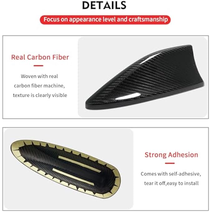 rayihni Compatible with Antenna Cover Shark Fin Trim Hood Real Carbon Fiber Automotive Roof Aerials for Subaru WRX 2015 2016 2017 2018 2019 2020 2021 2022 (Black) - Image 3