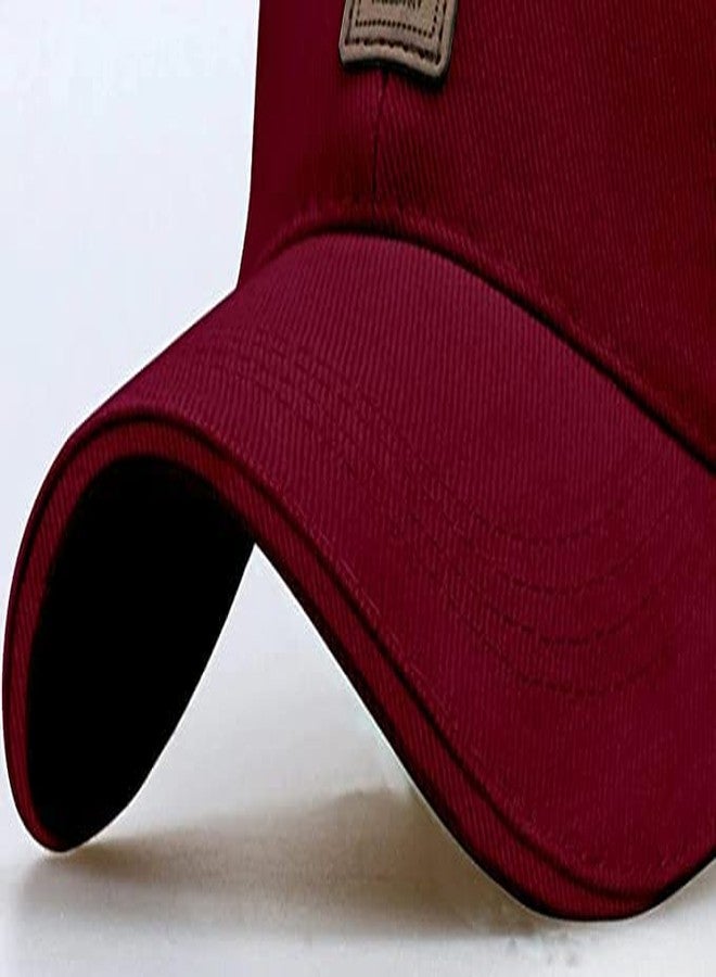 pass pass 🧢 Maroon Baseball Cap - Classic Plain Sports Hat with Buckle Closure | Adjustable Unisex Dad Hat for Men & Women - Image 3