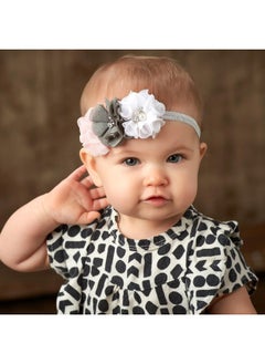 My Lello Flower Headbands Baby - Girls - Toddler Fabric Beaded Stretchy Elastic Pair  - Image 2