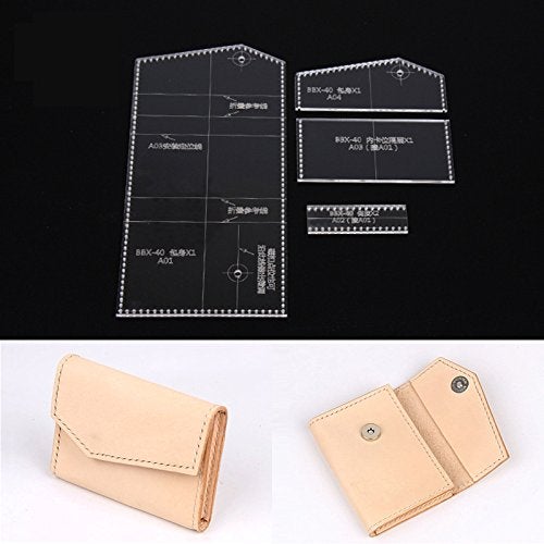 BAENRCY BAENRCY Card Holder Acrylic Template Bag Leather Pattern Acrylic Leather Pattern Leather Templates for Card Bag