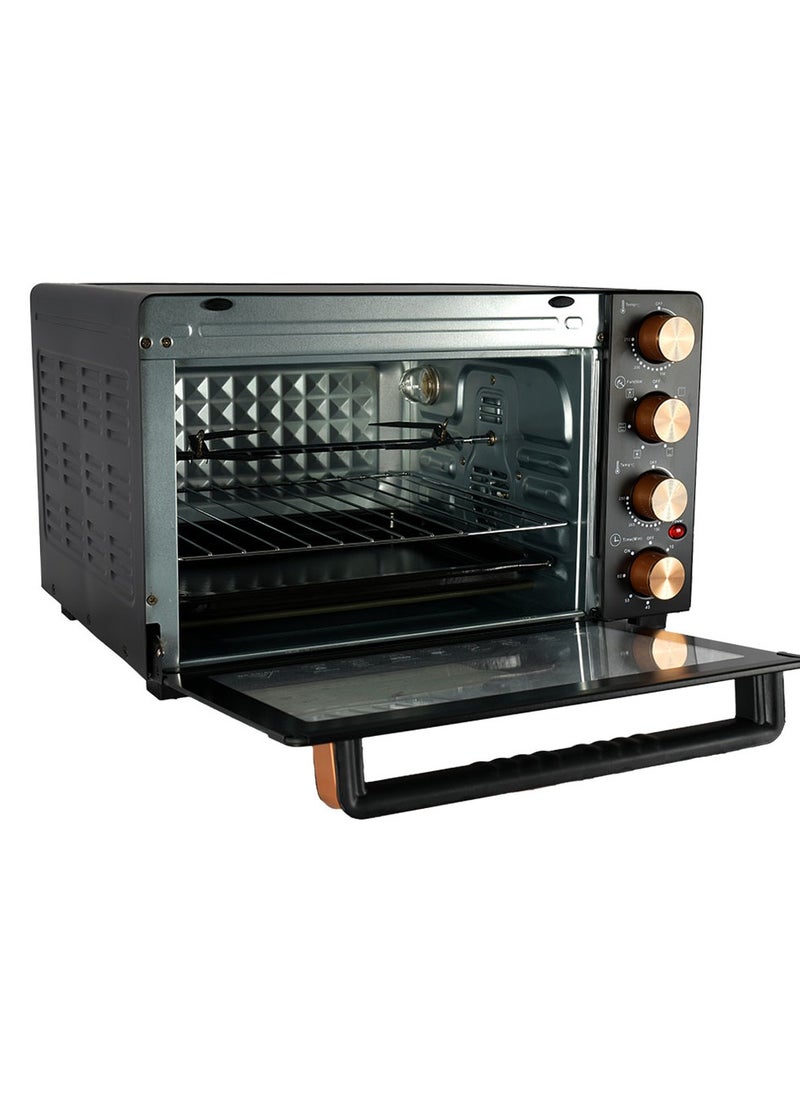 AFRA AFRA Electric Oven Toaster, 30L, 1500w Convection Rotisserie & Oven Lamp, 4 Knobs Tray, Rack, Handle, 7-Functions control, Adjustable Thermostat 70 to 250C, AF-3015OTBK, 2-Year Warranty  - Image 4