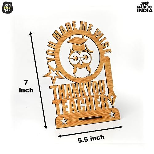 Gift Kya De Wooden Decorative Table Top for Teacher's Day - Unique Thankyou Gift (Bamboo Texture Big Size Eco-Friendly) - Image 3
